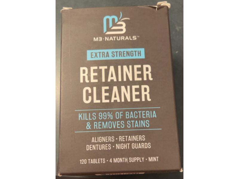 M3 Naturals Extra Strength Retainer Cleaner, Mint, 120 Tablets