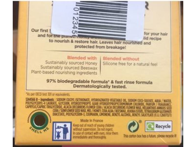 Garnier Ultimate Strengthening Blends Shampoo Bar, Honey Treasures, 1 Count