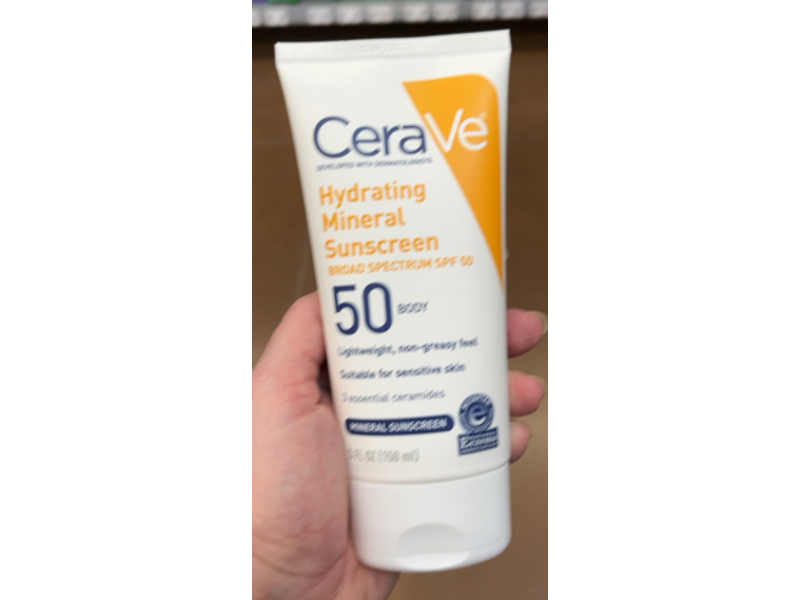 Cerave Hydrating Mineral Body Sunscreen, SPF 50, 5 oz/150 mL