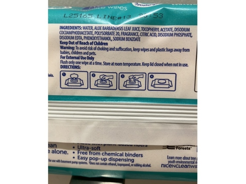 Nicen'N Clean Wipes Flushable Wipes, 42 Count