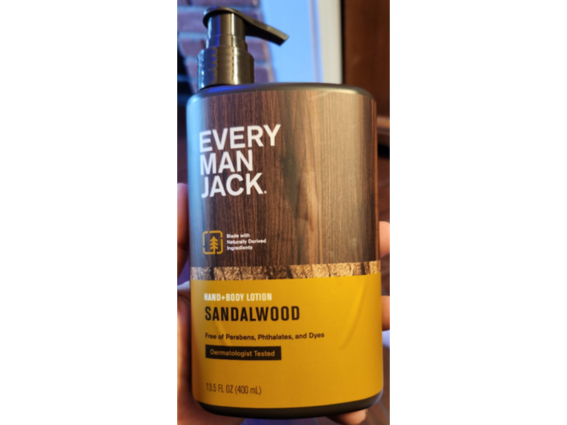 Every Man Jack Hand + Body Lotion, Sandalwood, 13.5 fl oz/400 mL, Pack Of 3