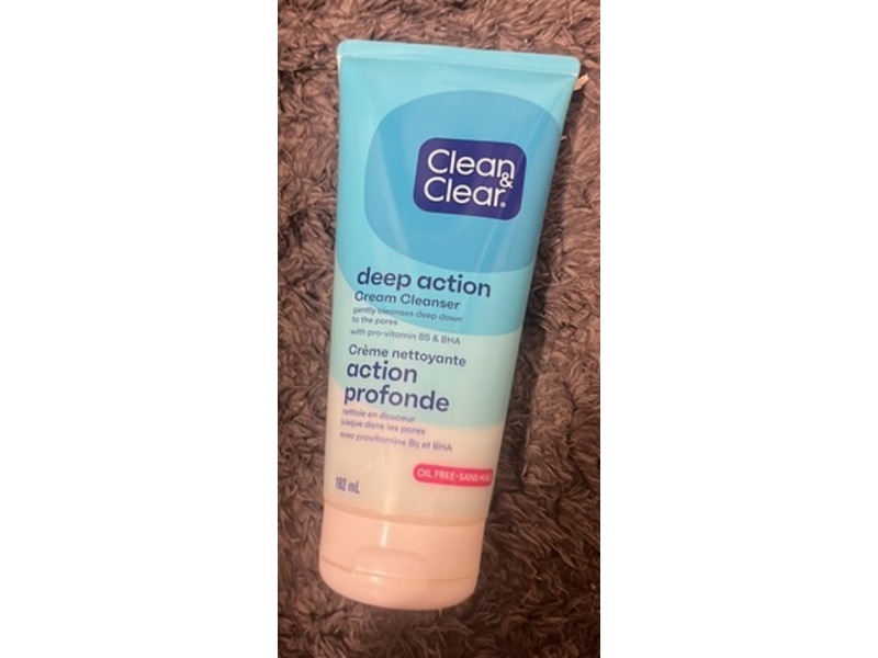 Clean & Clear Deep Action Cream Cleanser, 192 mL