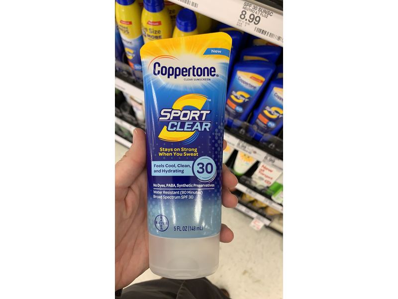 Coppertone Sport Clear Sunscreen Lotion, SPF 30, 5 fl oz/148 mL