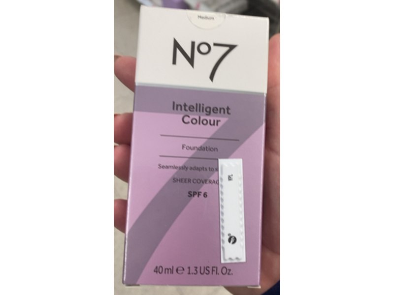 No7 Intelligent Colour Sheer Coverage Foundation, Medium, SPF 6, 1.3 fl oz/40 mL