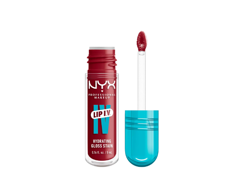 NYX Professional Makeup Lip IV Hydrating Gloss Stain, Berry Thirsty, 0.16 oz