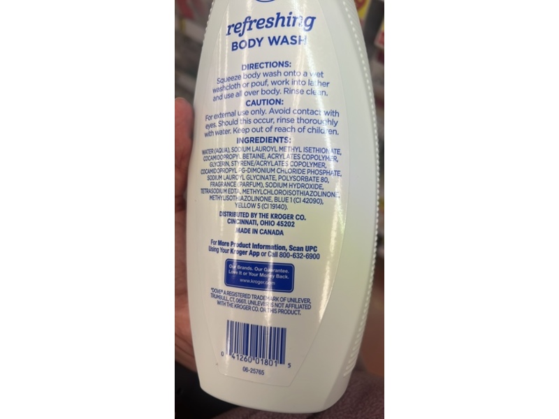 Kroger Refreshing Body Wash, Cucumber & Green Tea, 22 fl oz/650 mL