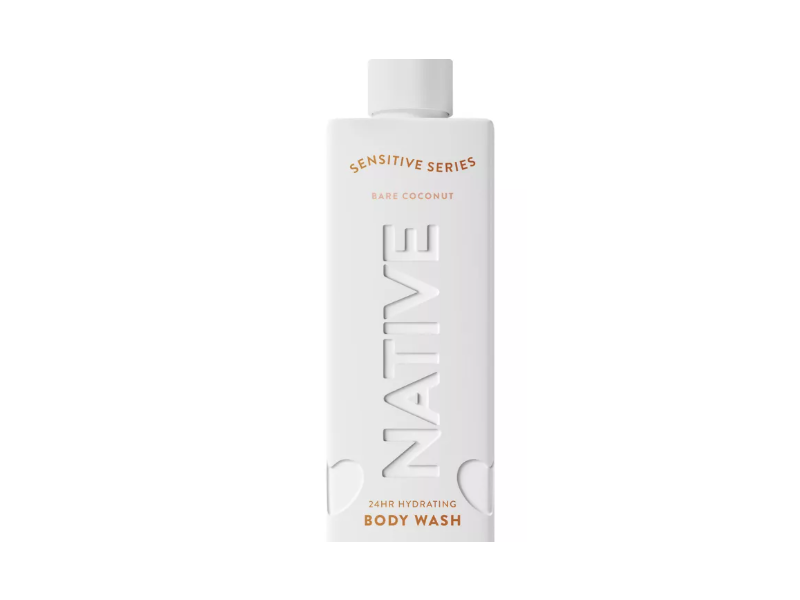 Native Sensitive Series 24Hr Hydrating Body Wash, Bare Coconut, 3 fl oz/88 mL