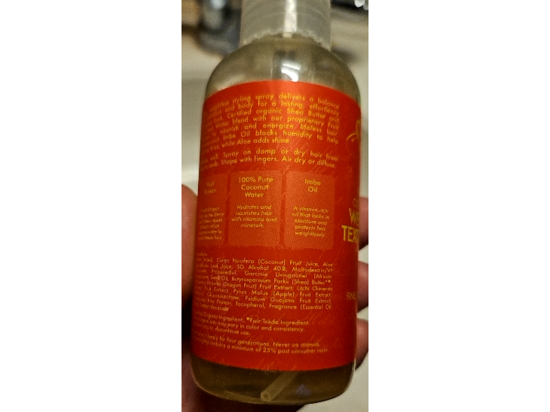 Shea Moisture Weightless Texture Spray, Fruit Fusion Coconut Water, 4 fl oz/118 mL