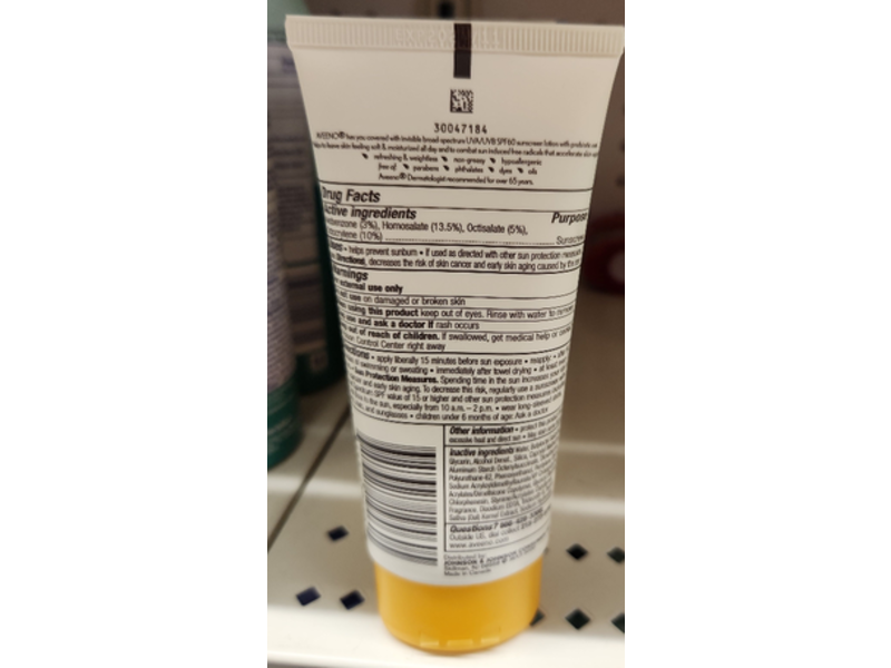 Aveeno Protect+Hydrate Broad Spectrum Face Sunscreen Lotion , SPF 60, 3.0 fl oz/88 mL