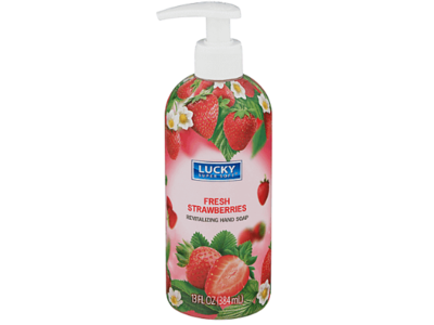 Lucky Super Soft Revitalizing Hand Soap, Fresh Strawberries, 13 fl oz/384 mL