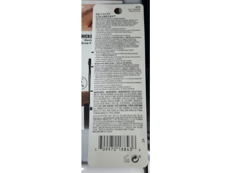 Revlon ColorStay Micro Eyebrow Pencil, 453 Soft Brown, 0.003 oz/0.09 g