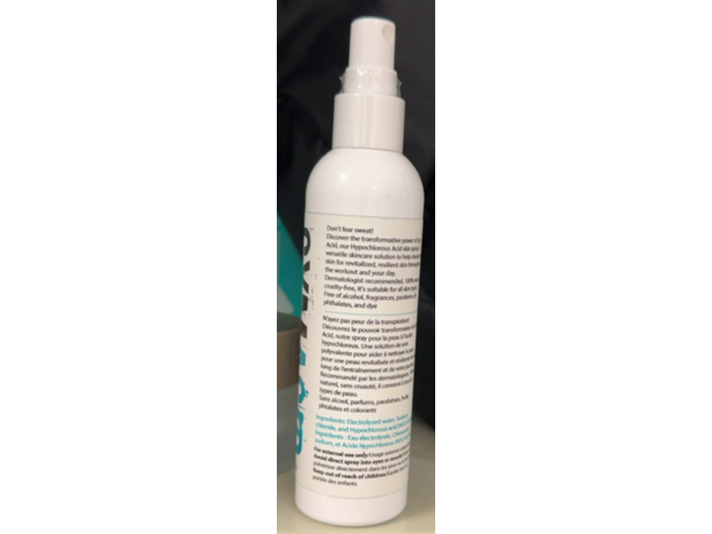 Gym Acid Pre/Post Gym Skin Spray, Hypochlorous Acid, 4 oz/120 mL