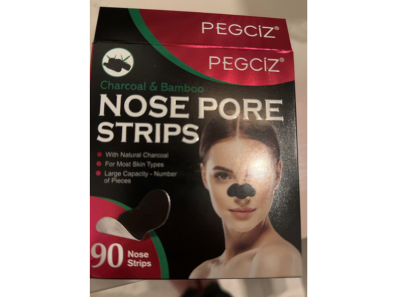 Pegciz Nose Pore Strips, Charcoal & Bamboo, 90 Count