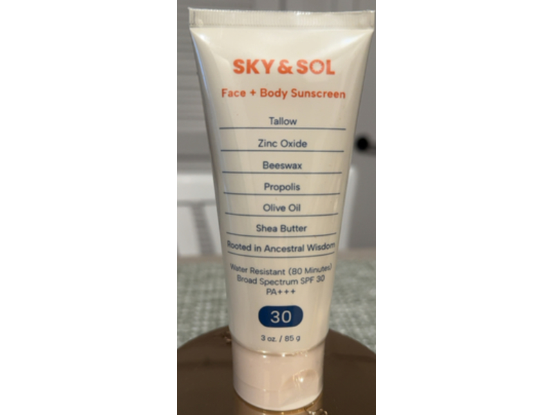 Sky & Sol Face + Body Sunscreen, SPF 30, 3 oz/85 g