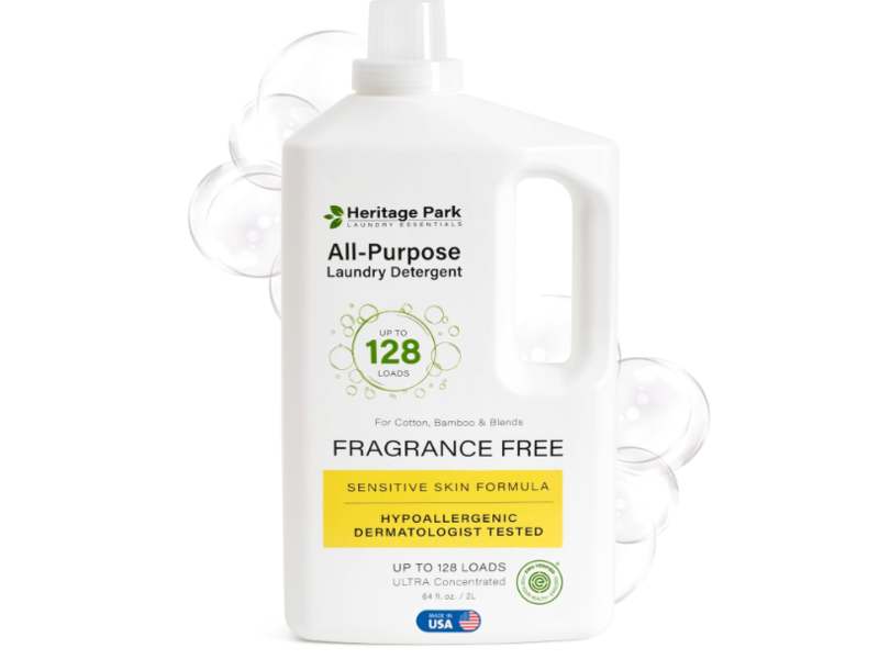 Heritage Park All-Purpose Laundry Detergent, Fragrance Free, 128 Loads, 64 fl oz/2 L