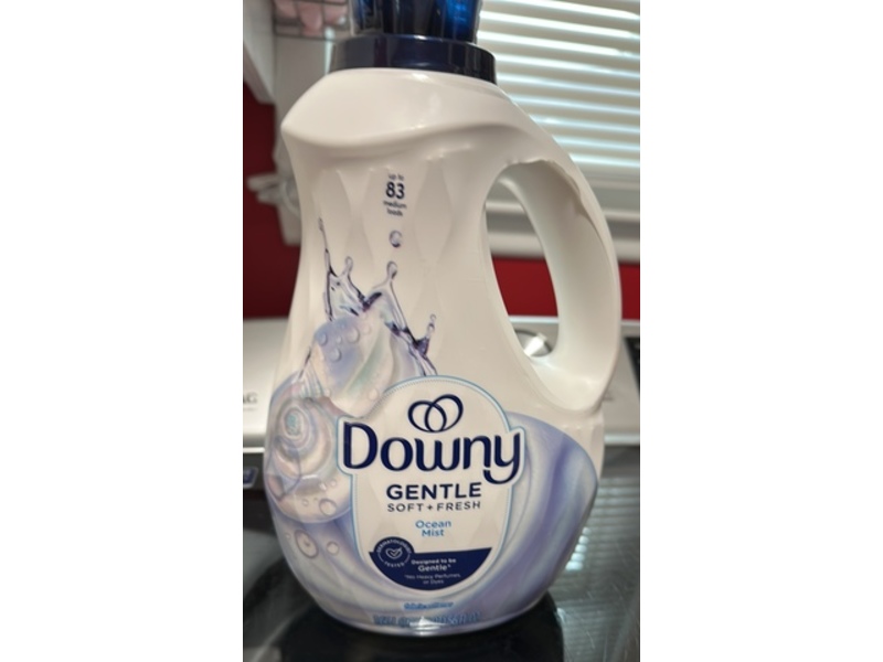 Downy Gentle Soft+Fresh Fabric Softener Liquid, Ocean Mist, 83 Loads, 56 fl oz/1.66 L