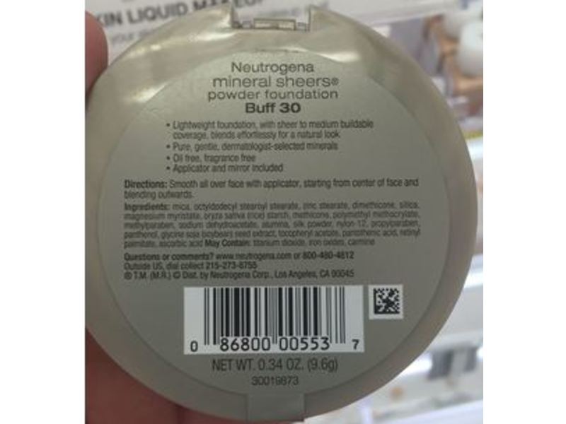 Neutrogena Mineral Sheers Powder Foundation, Buff 30, 0.34 oz/9.6 g
