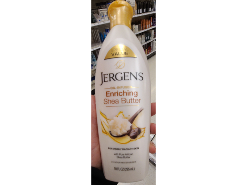 Jergens Enriching Shea Butter Moisturizer, Oil Infused, African Shea Butter, 10 fl oz/295 mL