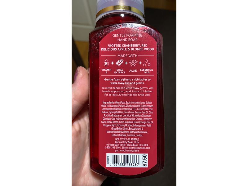 Bath & Body Works White Barn Candle Company Gentle Foaming Hand Soap 8.75 fl oz Frosted Cranberry