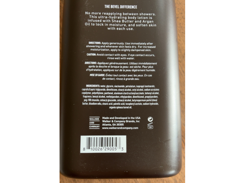 Bevel All-Day Moisture Body Lotion, Shea Butter + Argan Oil, 16 fl oz/470 mL