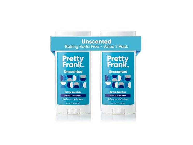Pretty Frank Deodorant Stick, Unscented, 2.7 oz/77 g, Pack Of 2