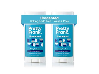 Pretty Frank Deodorant Stick, Unscented, 2.7 oz/77 g, Pack Of 2