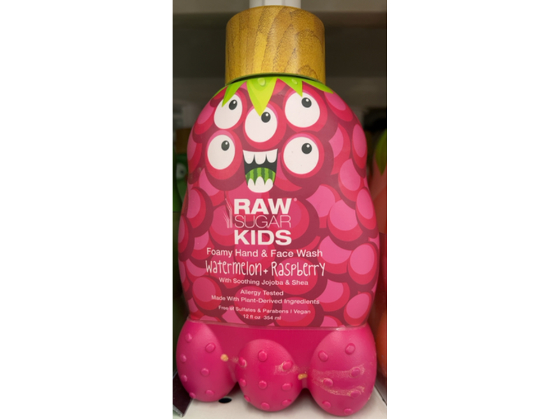Raw Sugar Kids Foamy Hand & Face Wash, Watermelon + Raspberry, 12 fl oz/354 mL