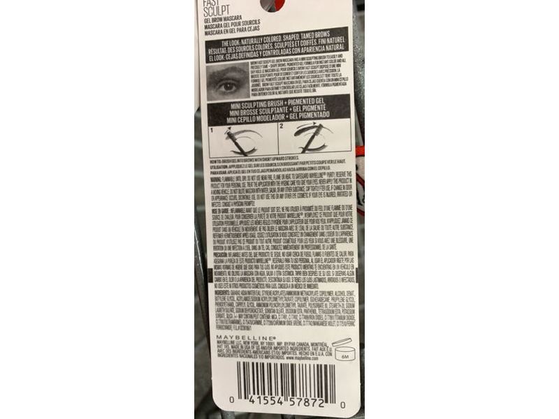 Maybelline New York Brow Fast Sculpt Gel Brow Mascara, Medium Brown, 0.09 fl oz