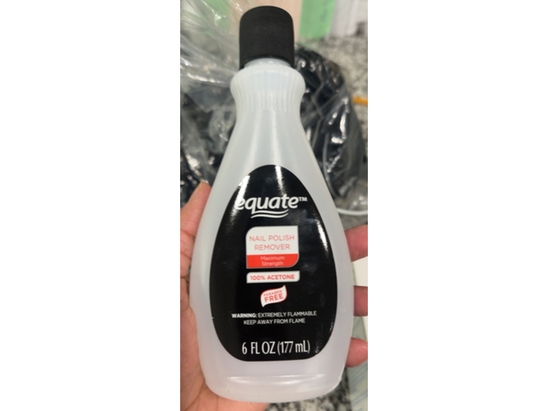 Equate Maximum Strength Nail Polish Remover, Acetone, 6 fl oz/177 mL