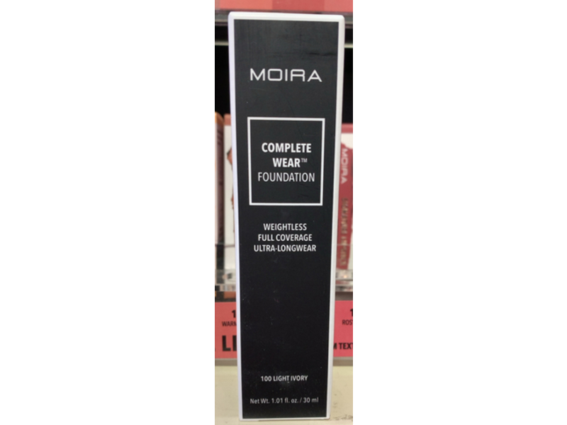 Moira Complete Wear Foundation, 100 Light Ivory, 1.01 fl oz/30 mL