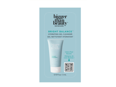 Bigger Than Beauty Bright Balance Hydrating Gel Cleanser, 0.10 fl oz/3 mL