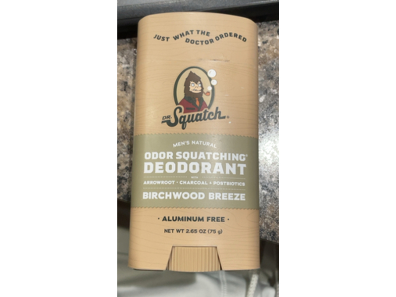 Dr.Squatch Odor Squatching Deodorant, Birchwood Breeze, 2.65 oz/75 g