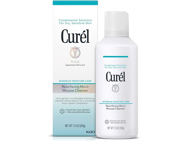 Curel Intensive Moisture Care Resurfacing Micro Mousse Cleanser, 7 oz/200 g