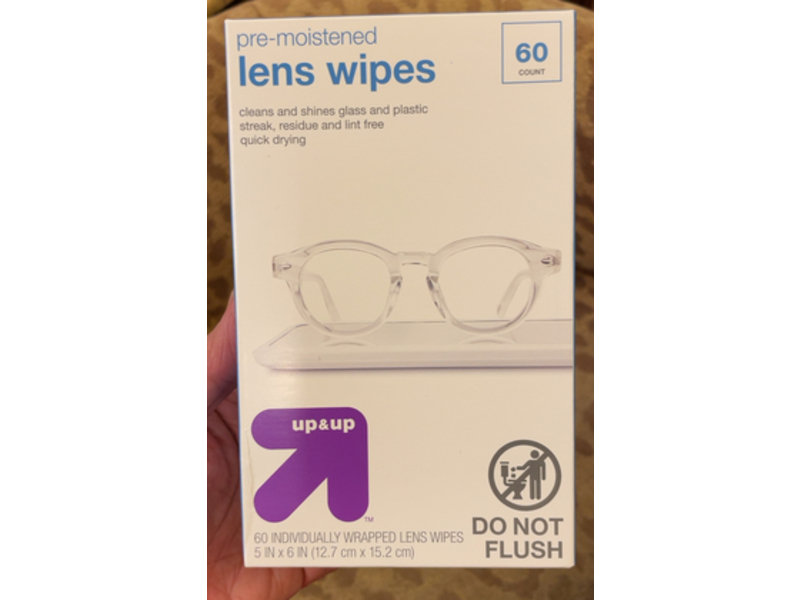 Up & Up Pre - Moistened Lens Wipes, 60 Count