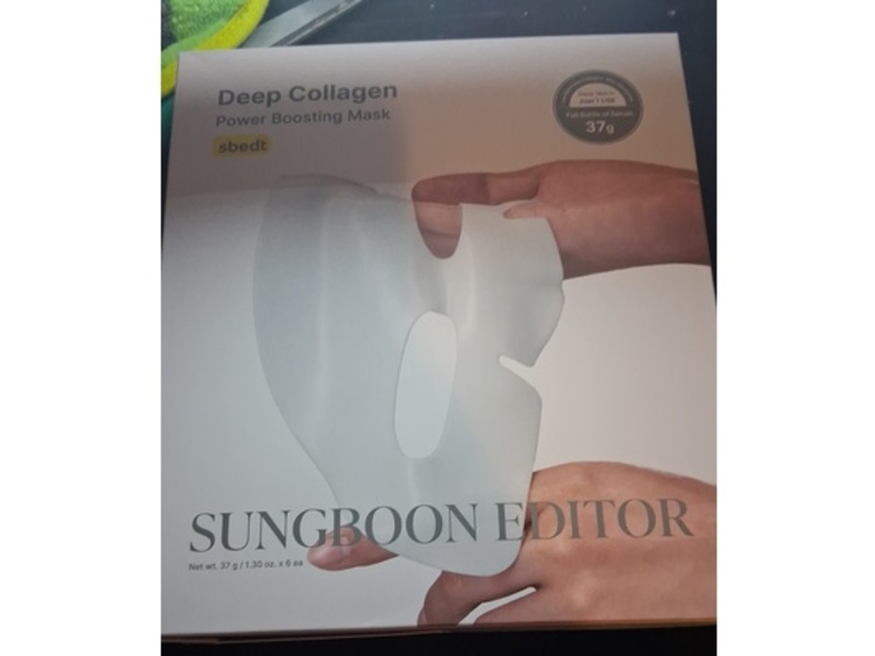Sungboon Editor Power Boosting Mask, Deep Collagen, 1.30 fl oz/37 g, 6 Count