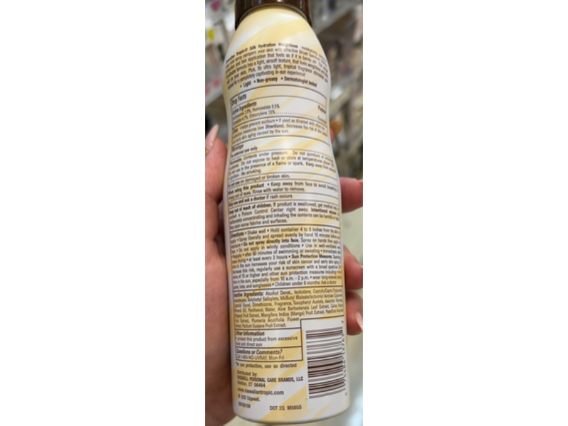 Hawaiian Tropic Sunscreen Clear Spray, Weightless Hydration, SPF 70, 6 oz/170 g