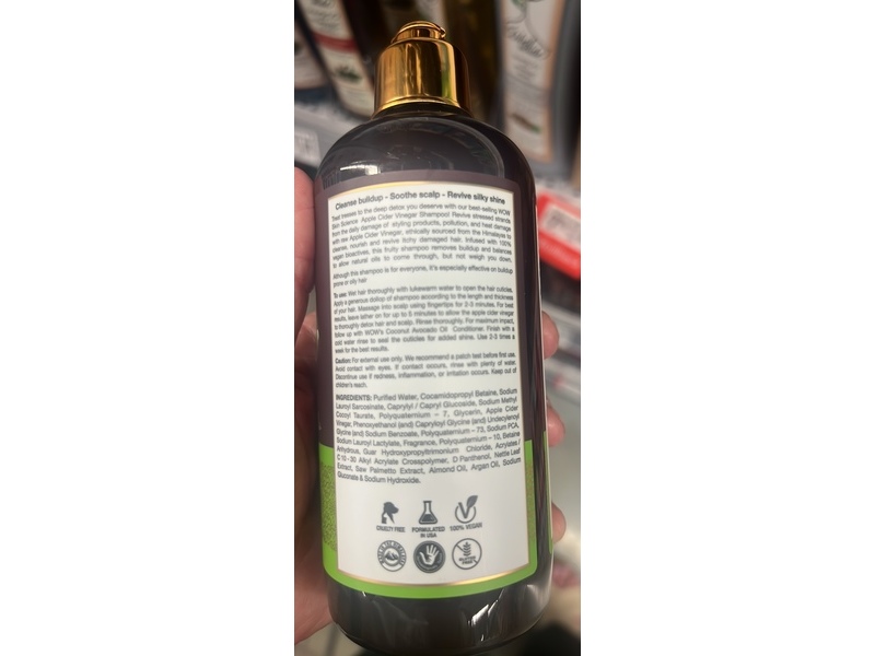 Wow Skin Science Shampoo, Apple Cider Vinegar, 10.14 fl oz/300 mL