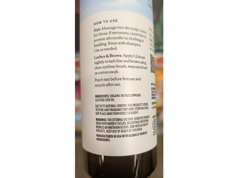 Sky Organics Conditioning Oil, Organic Castor Oil, 6 fl oz/177 mL