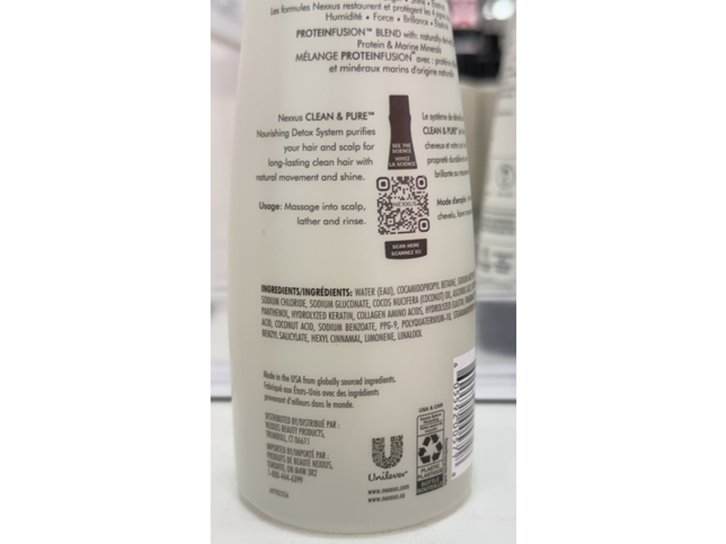 Nexxus Clean & Pure Nourishing Detox Shampoo, Elastin Protein & Marine Minerals, 13.6 fl oz/400 mL