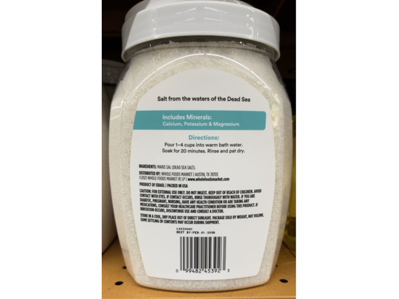 365 Whole Foods Market Dead Sea Salt, 2.27 kg