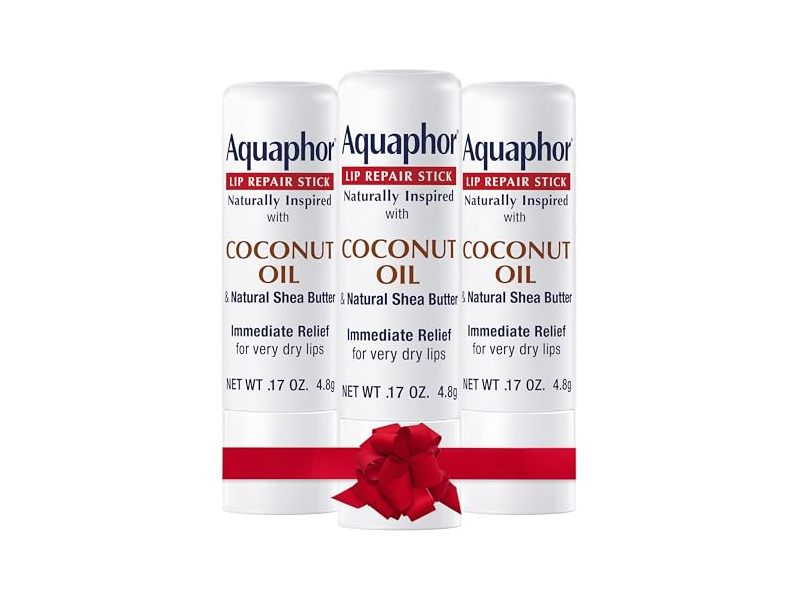 Aquaphor Lip Repair Stick, Coconut Oil, 0.17 oz/4.8 g, Pack Of 3