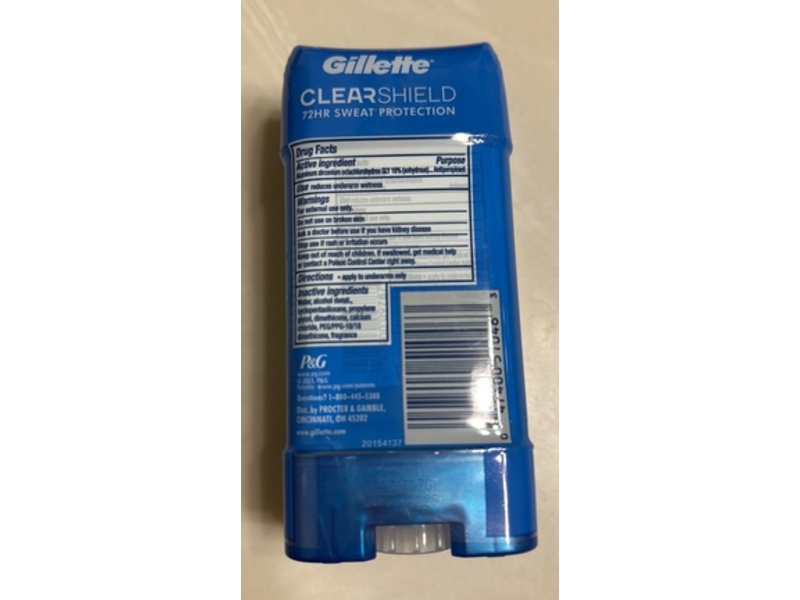 Gillette Antiperspirant Clear Gel, Power Rush, 3.8 oz/107 g, 2 Count