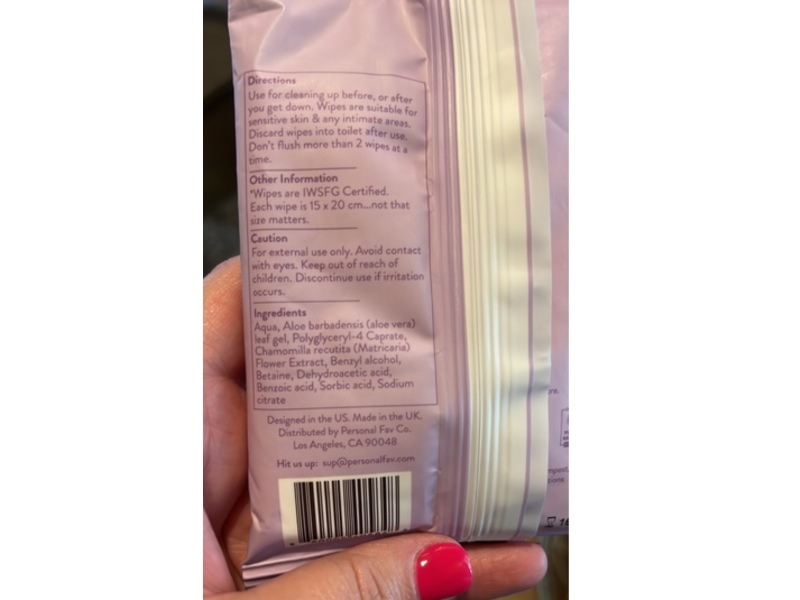 PersonalFav Play Flushable Intimate Wipes, 10 Count