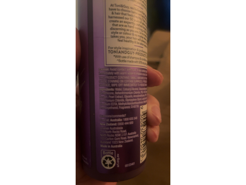 Toni&Guy Purple Conditioner, Pearl Extract, 250 mL
