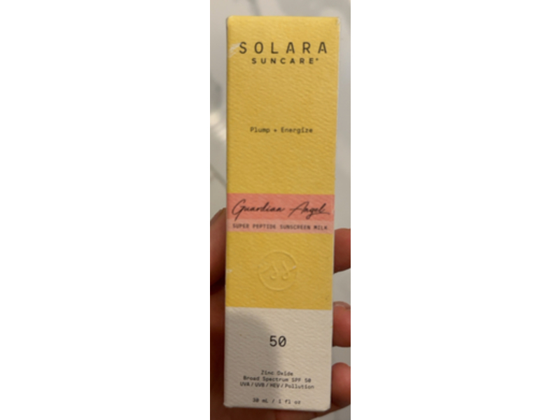 Solara Suncare Super Peptide Sunscreen Milk, Guardian Angel, SPF 50, 1 fl oz/30 mL