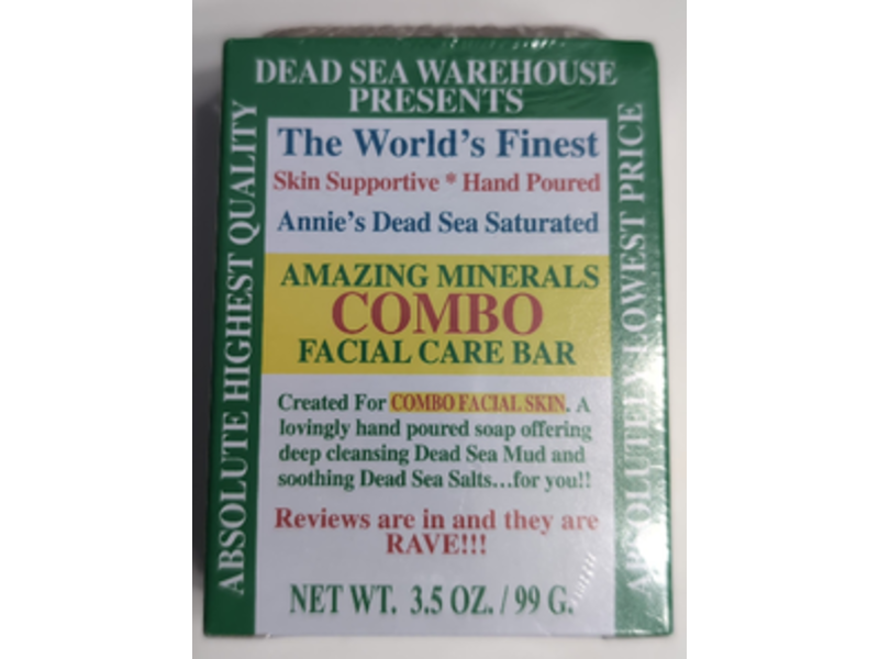 Dead Sea Warehouse Amazing Minerals Combo Facial Care Bar, 3.5 oz/99 g