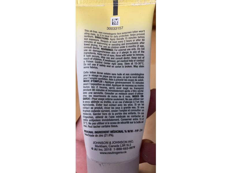 Neutrogena Sheer Zinc Face Sunscreen Lotion, SPF+FPS 50, 59 mL