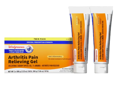 Walgreens Arthritis Pain Relieving Gel, Diclofenal Sodium 1%, 3.53 oz/100 g, Pack Of 2