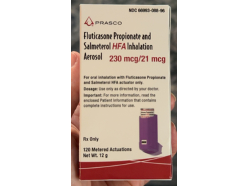 Fluticasone Propionate and Salmeterol Inhalation Aerosol, 230 mcg/21 mcg, 12 g, Prasco (Rx)