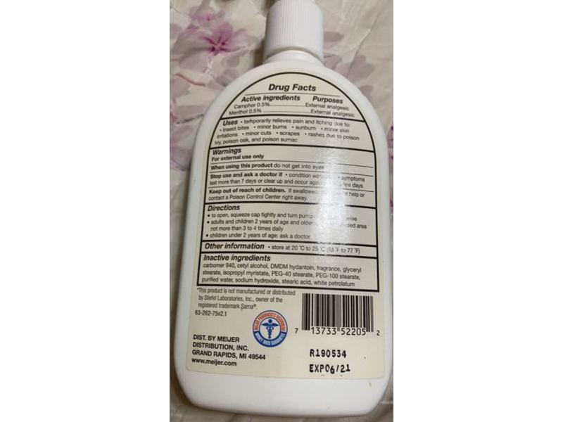 Meijer Anti-Itch Lotion, Steroid Free, Original Formula, 7.5 fl oz/222 mL